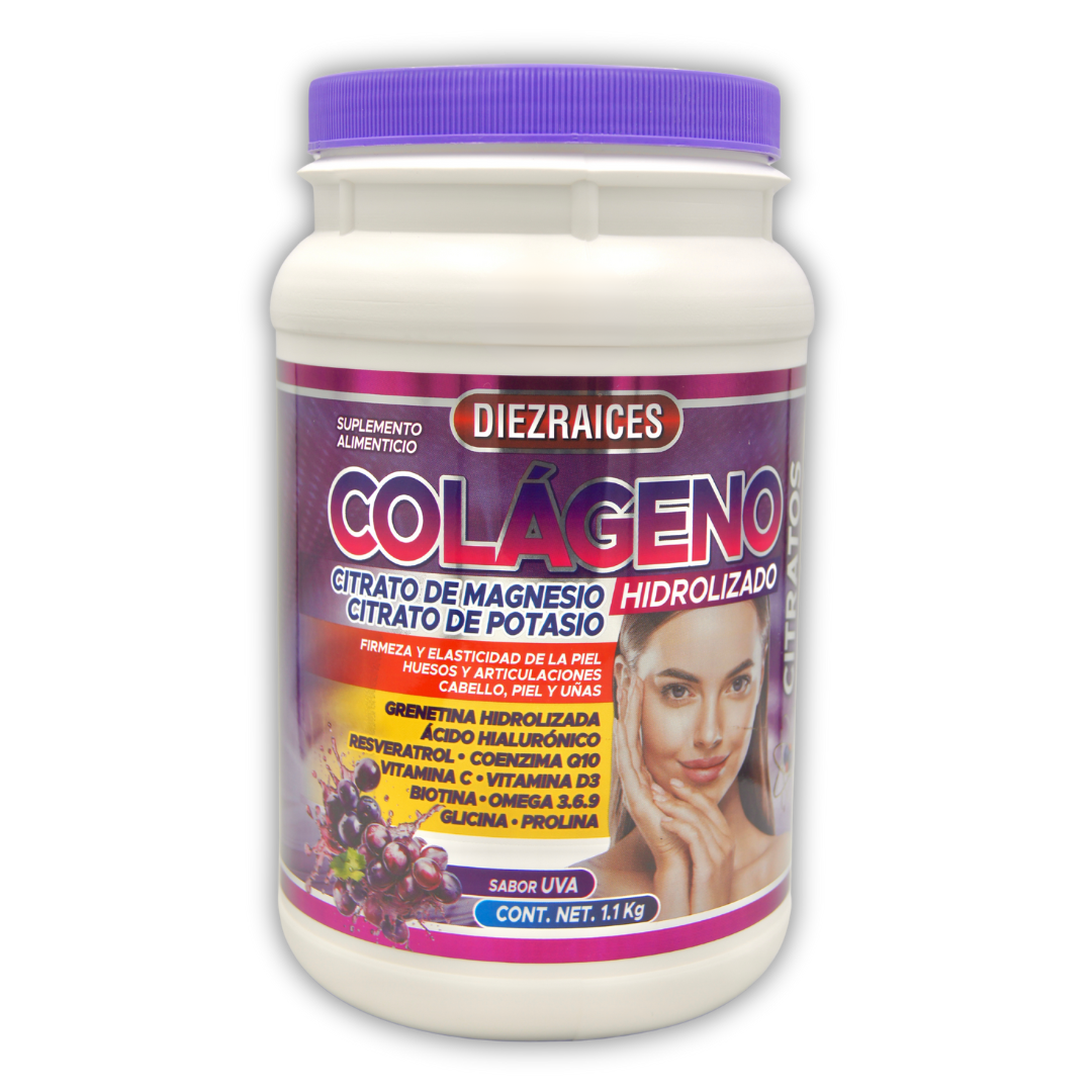 Colágeno Hidrolizado C/Citratos. Sabor Uva