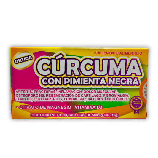 Cúrcuma con Pimienta Negra C/30 Tabletas